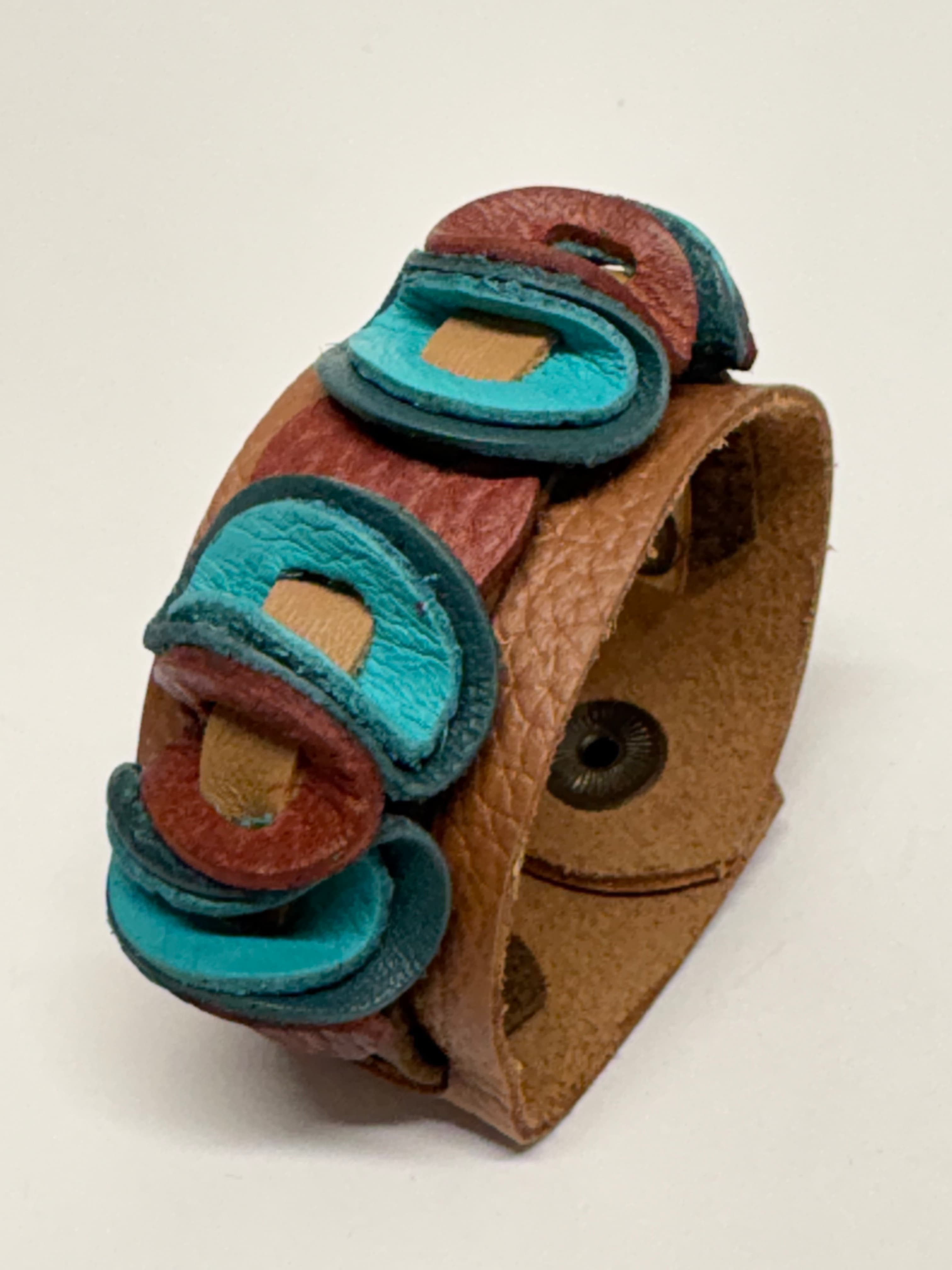 Jolliness Bracelet. Camel y turquesa
