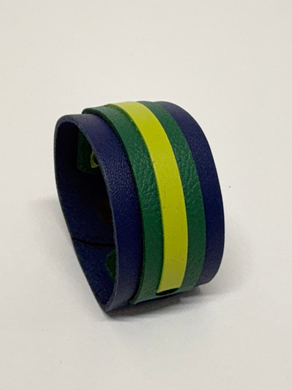 Courage Bracelet de cuero azul y verde – Virtue Collection Mangel Delferri