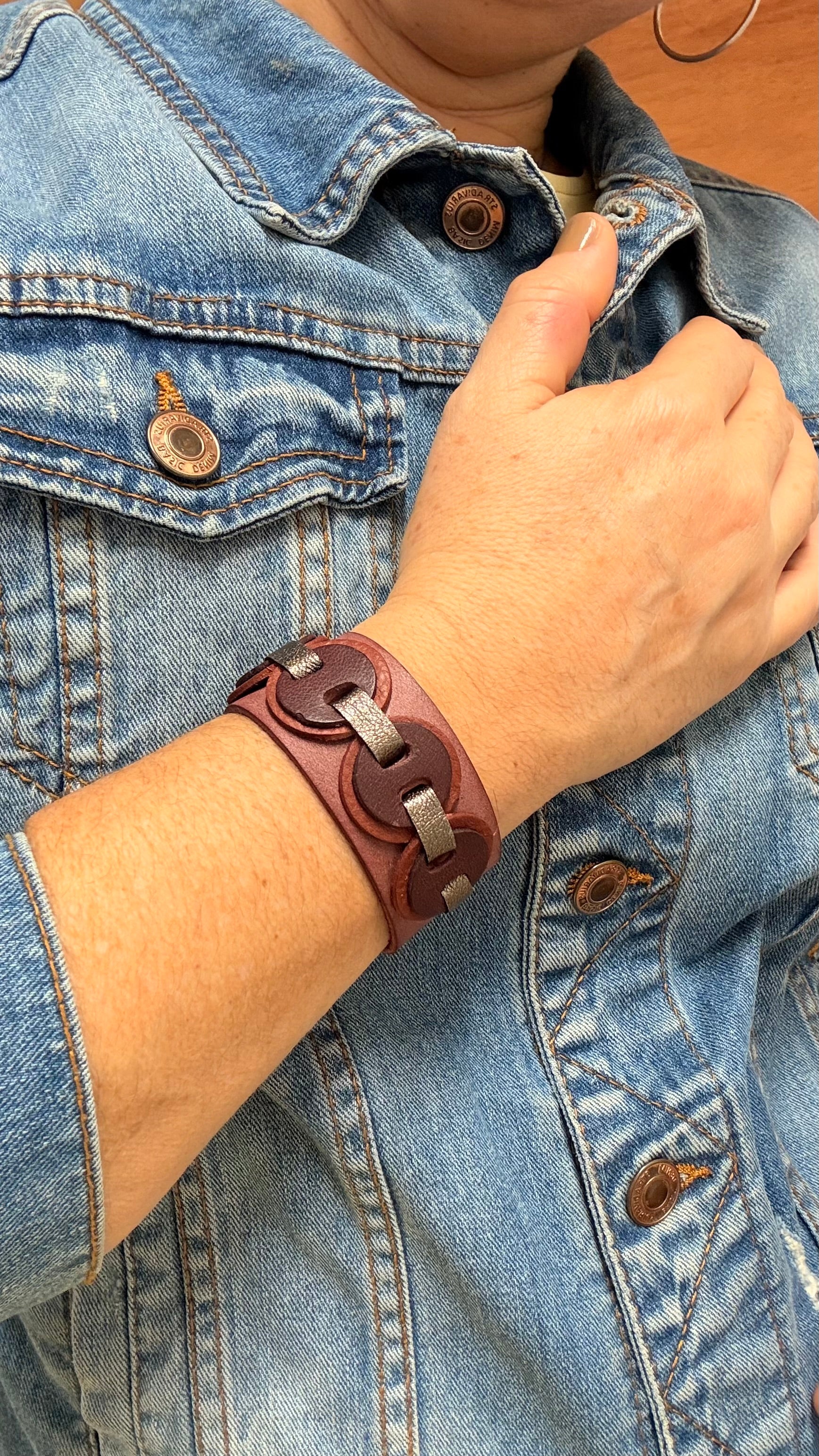 Kindness Bracelet malva y vino de cuero recuperado de alta gama – Mangel Delferri