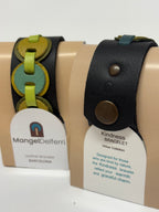 Kindness Bracelet negro y verde de cuero recuperado de alta gama – Mangel Delferri